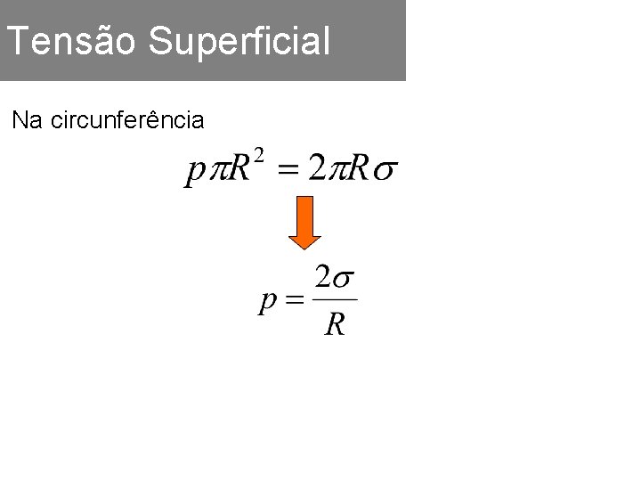 Tensão Superficial Na circunferência 