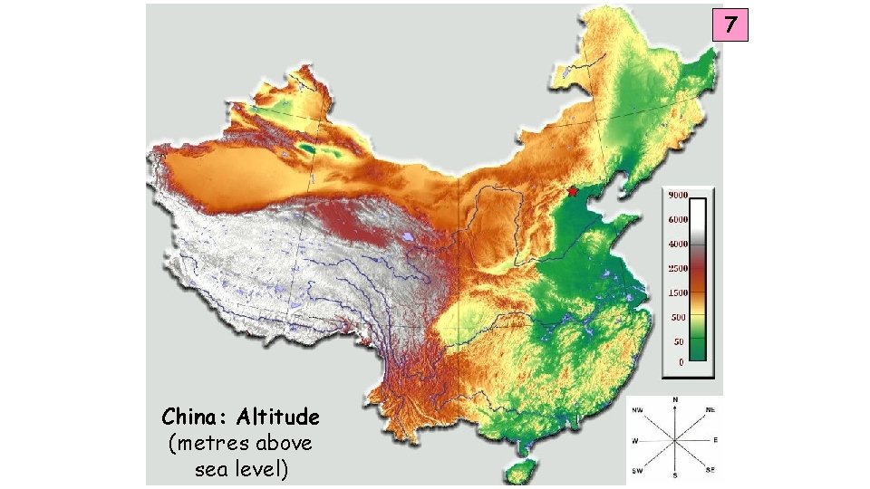 7 China: Altitude (metres above sea level) 