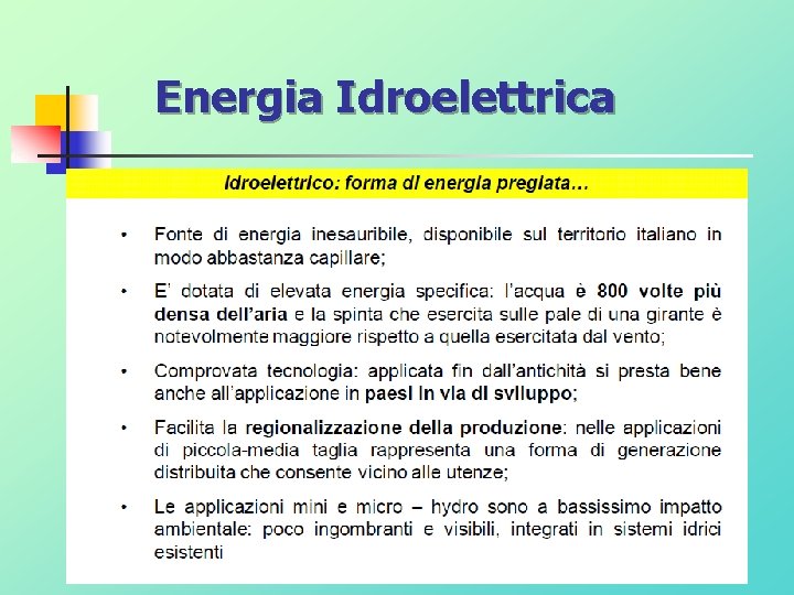 Energia Idroelettrica 