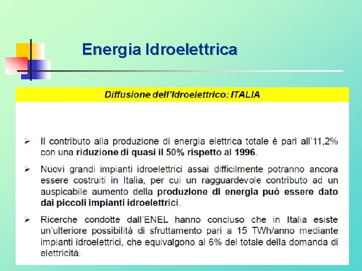 Energia Idroelettrica 