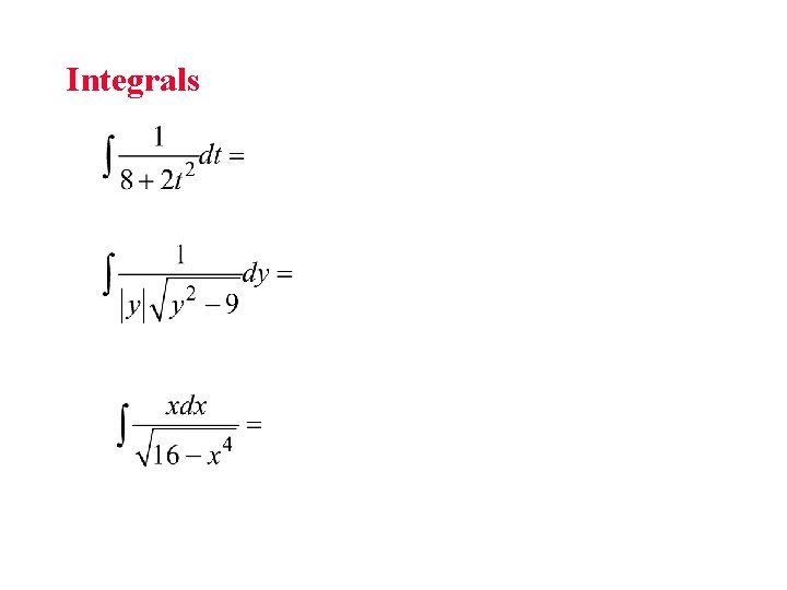 Integrals 