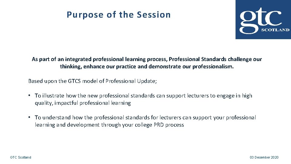 New Professional Standards for Lecturers SO WHAT College