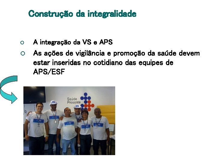 Construção da integralidade ¡ A integração da VS e APS ¡ As ações de