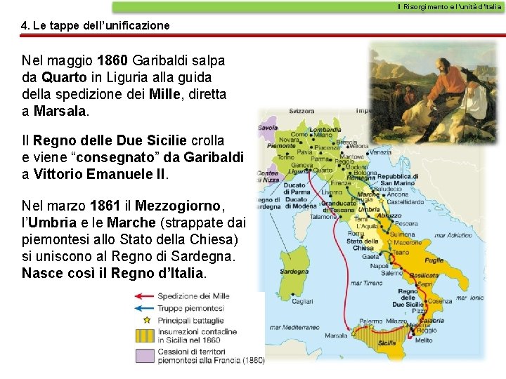 Il Risorgimento e l’unità d’Italia 4. Le tappe dell’unificazione Nel maggio 1860 Garibaldi salpa