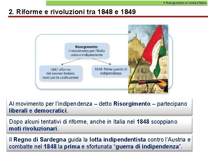 Il Risorgimento e l’unità d’Italia 2. Riforme e rivoluzioni tra 1848 e 1849 Al