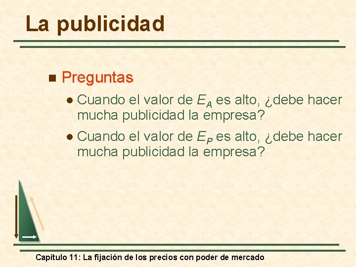 La publicidad n Preguntas l Cuando el valor de EA es alto, ¿debe hacer