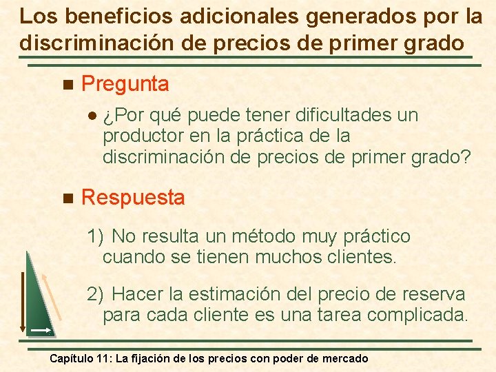 Los beneficios adicionales generados por la discriminación de precios de primer grado n Pregunta