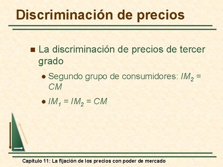 Discriminación de precios n La discriminación de precios de tercer grado l Segundo grupo