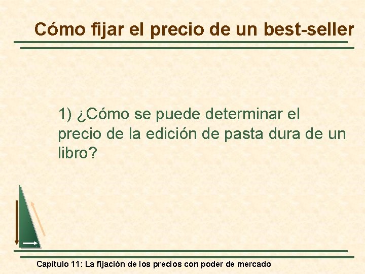 Cómo fijar el precio de un best-seller 1) ¿Cómo se puede determinar el precio
