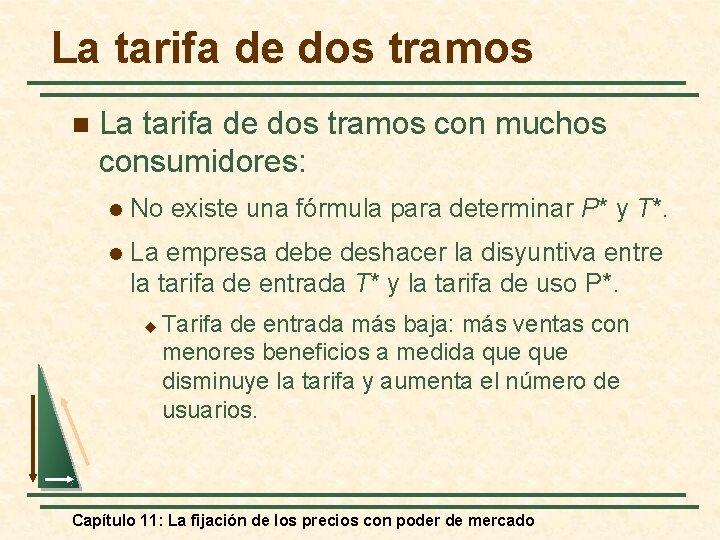 La tarifa de dos tramos n La tarifa de dos tramos con muchos consumidores: