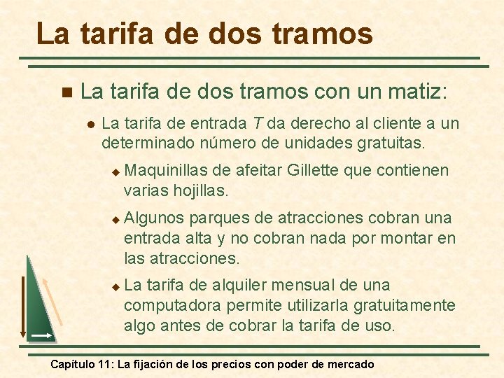 La tarifa de dos tramos n La tarifa de dos tramos con un matiz: