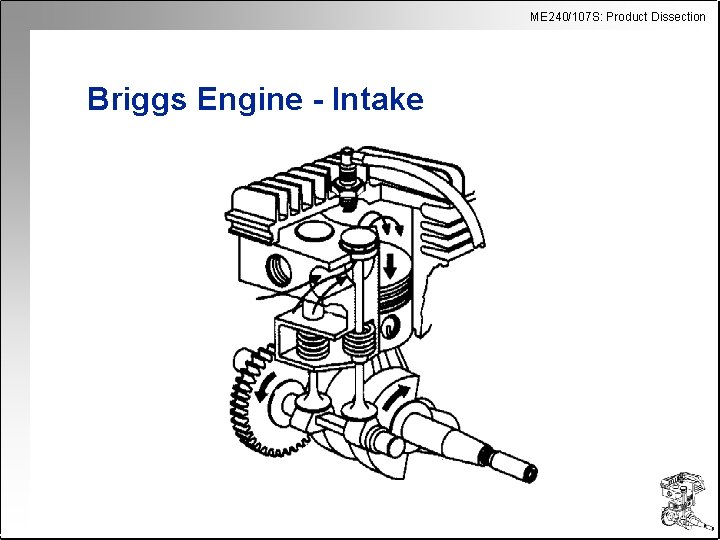 ME 240/107 S: Product Dissection Briggs Engine - Intake 