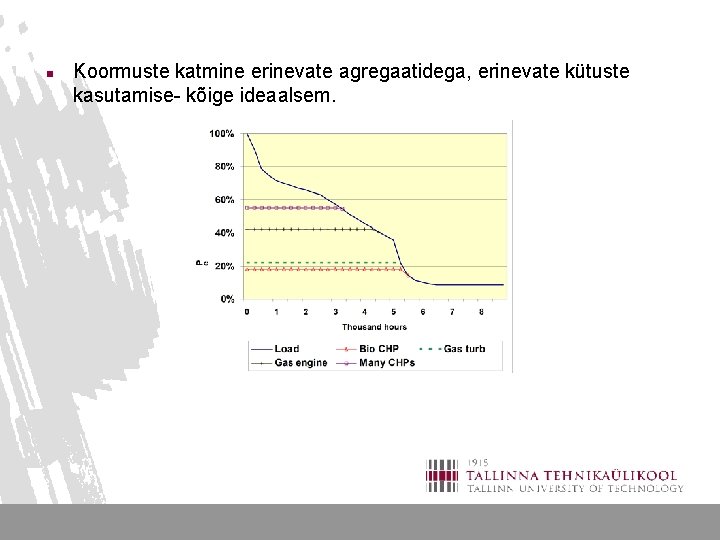 n Koormuste katmine erinevate agregaatidega, erinevate kütuste kasutamise- kõige ideaalsem. 