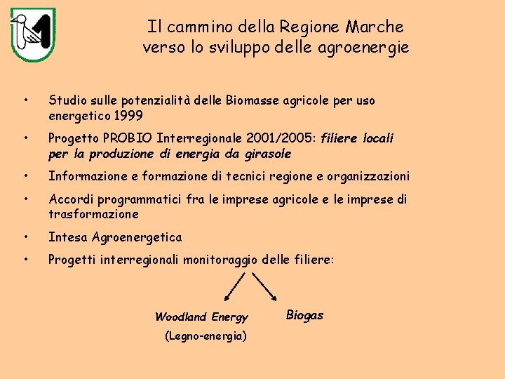 Il cammino della Regione Marche verso lo sviluppo delle agroenergie • Studio sulle potenzialità