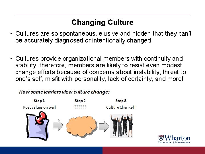 Changing Culture • Cultures are so spontaneous, elusive and hidden that they can’t be Changing Culture • Cultures are so spontaneous, elusive and hidden that they can’t be