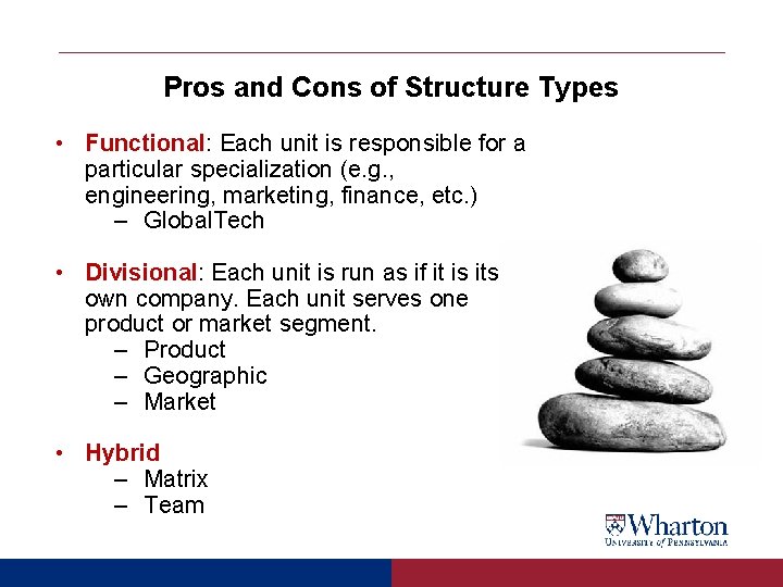 Pros and Cons of Structure Types • Functional: Each unit is responsible for a Pros and Cons of Structure Types • Functional: Each unit is responsible for a