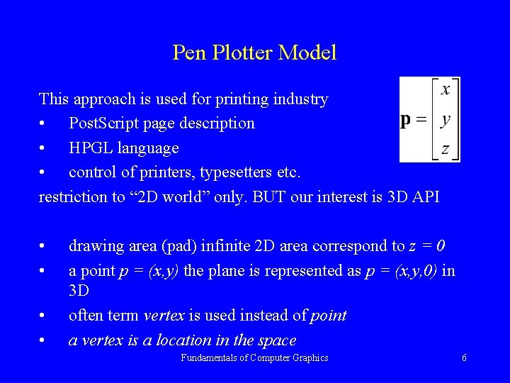 plotters in computer graphics