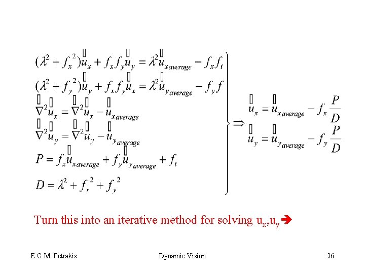 Turn this into an iterative method for solving ux, uy E. G. M. Petrakis