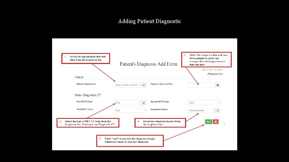 Adding Patient Diagnostic 