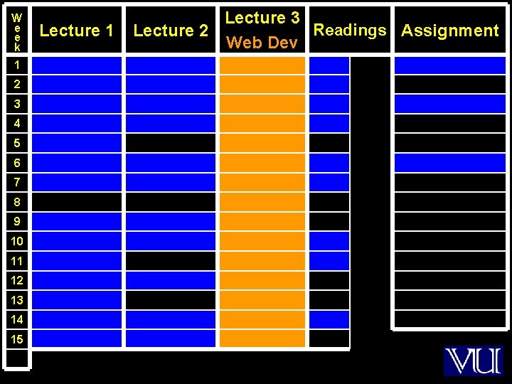 W e e k 1 2 3 4 5 6 7 8 9 10