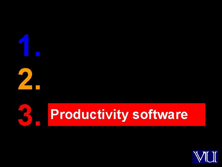 1. 2. Productivity software 3. 