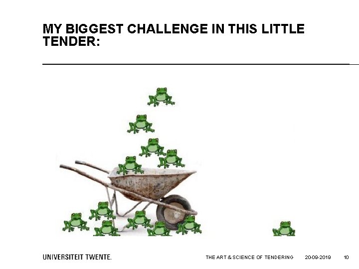 MY BIGGEST CHALLENGE IN THIS LITTLE TENDER: THE ART & SCIENCE OF TENDERING 20