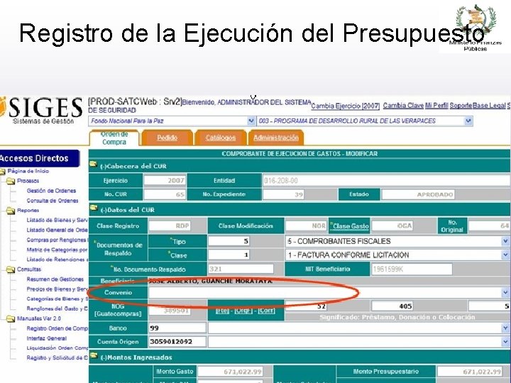 Registro de la Ejecución del Presupuesto 