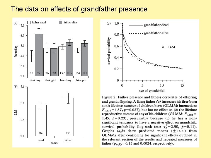 The data on effects of grandfather presence 