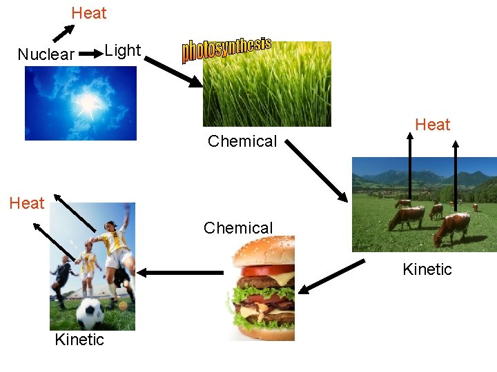 Heat Nuclear Light Chemical Heat Chemical Kinetic 