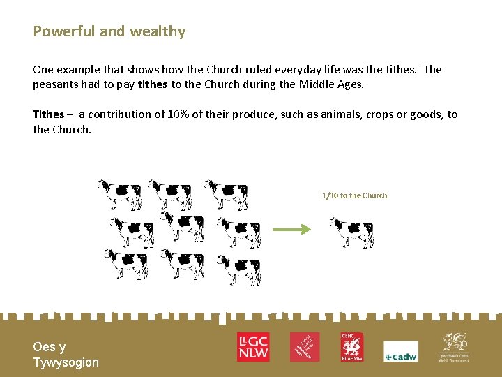 Powerful and wealthy One example that shows how the Church ruled everyday life was