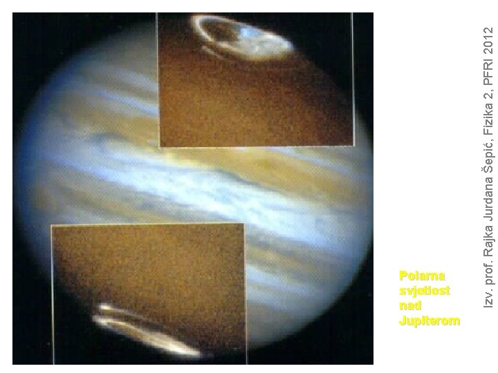 Izv. prof. Rajka Jurdana Šepić, Fizika 2, PFRI 2012 Polarna svjetlost nad Jupiterom 