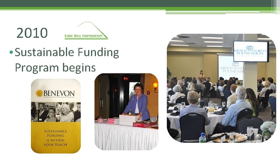 2010 • Sustainable Funding Program begins 