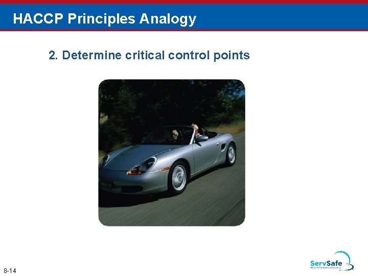 HACCP Principles Analogy 2. Determine critical control points 8 -14 