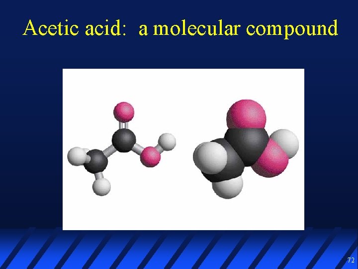 Acetic acid: a molecular compound 72 