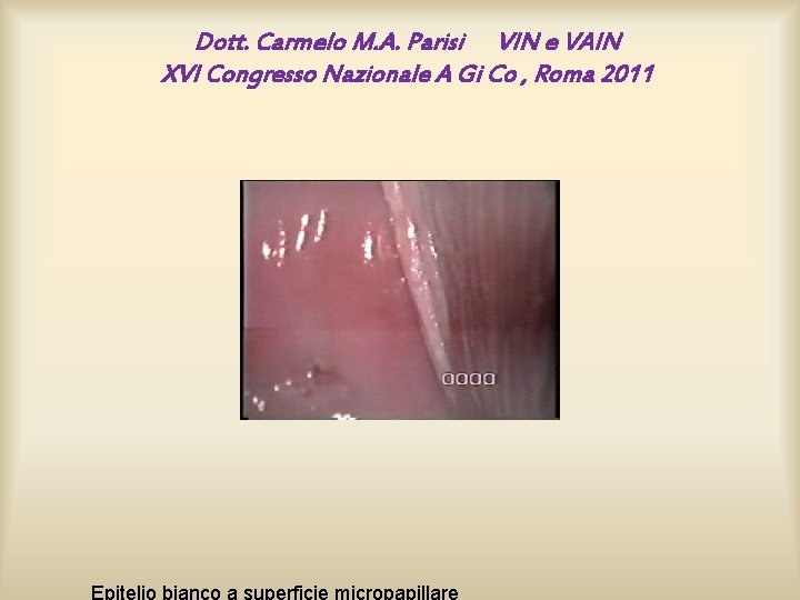 Dott. Carmelo M. A. Parisi VIN e VAIN XVI Congresso Nazionale A Gi Co Dott. Carmelo M. A. Parisi VIN e VAIN XVI Congresso Nazionale A Gi Co