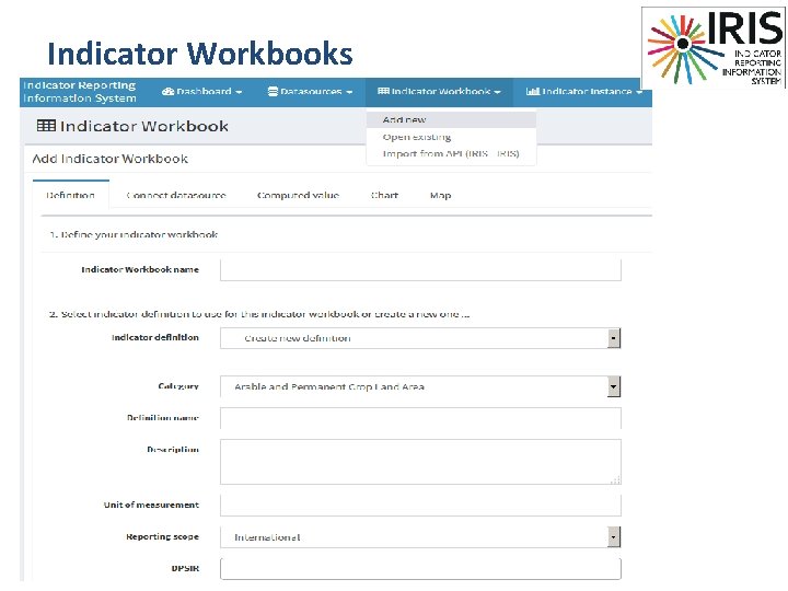 IRIS – Indicator Workbooks 