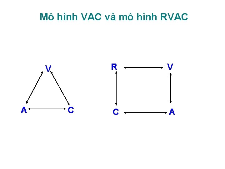 Mô hình VAC và mô hình RVAC V A C R V C A