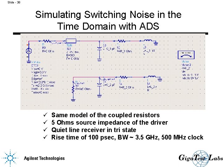 Slide - 38 Simulating Switching Noise in the Time Domain with ADS ü ü