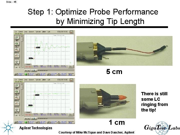 Slide - 45 Step 1: Optimize Probe Performance by Minimizing Tip Length 5 cm