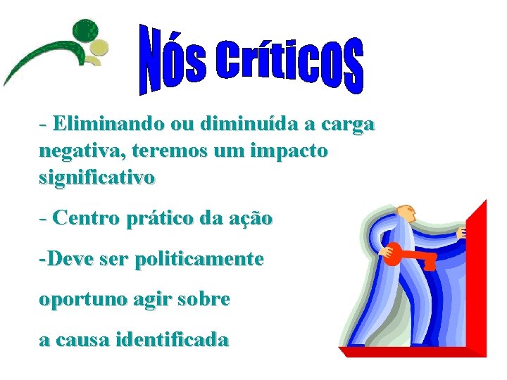 - Eliminando ou diminuída a carga negativa, teremos um impacto significativo - Centro prático