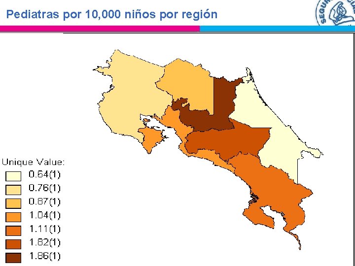 Pediatras por 10, 000 niños por región 