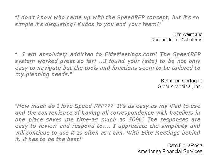 “I don’t know who came up with the Speed. RFP concept, but it's so