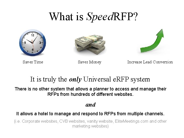 What is Speed. RFP? Saves Time Saves Money Increase Lead Conversion It is truly
