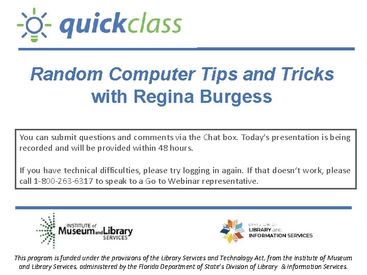 Random Computer Tips and Tricks with Regina Burgess You can submit questions and comments