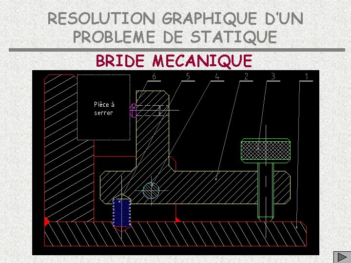 RESOLUTION GRAPHIQUE D’UN PROBLEME DE STATIQUE BRIDE MECANIQUE 