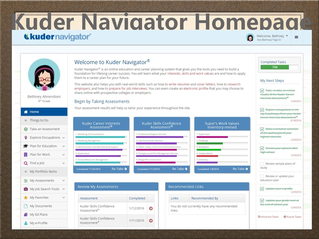 Kuder Navigator Homepage Kuder Navigator Homepage