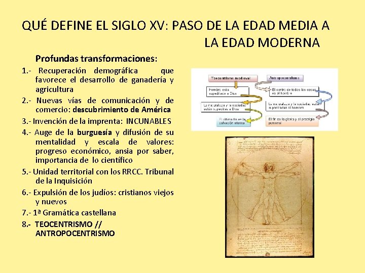 QUÉ DEFINE EL SIGLO XV: PASO DE LA EDAD MEDIA A LA EDAD MODERNA