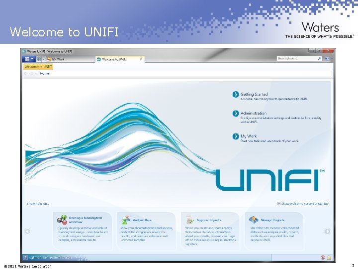Welcome to UNIFI © 2011 Waters Corporation 5 