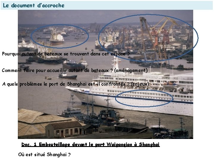Le document d’accroche Pourquoi autant de bateaux se trouvent dans cet espace ? Comment