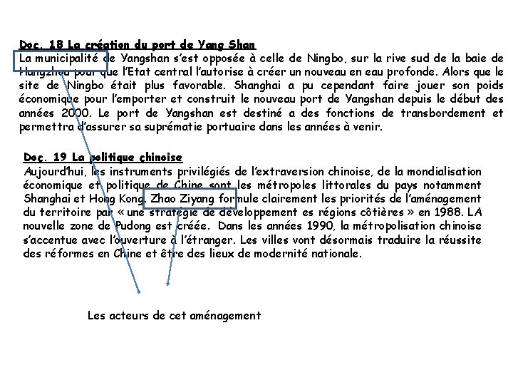 Doc. 18 La création du port de Yang Shan La municipalité de Yangshan s’est